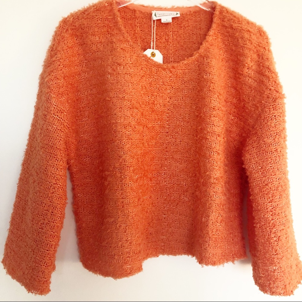 NWT Love Richie Orange Sweater - Size Large